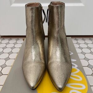 Boden Gold Metallic Ankle Boots